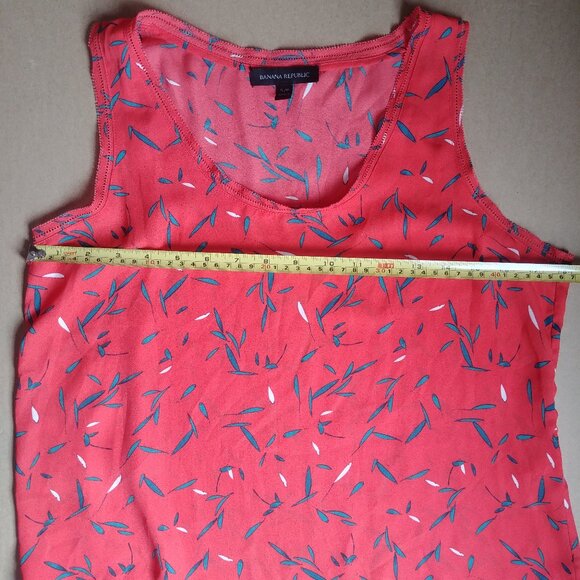 4/$20 Banana Republic sleeveless floral orange red blouse top Small - Picture 11 of 11